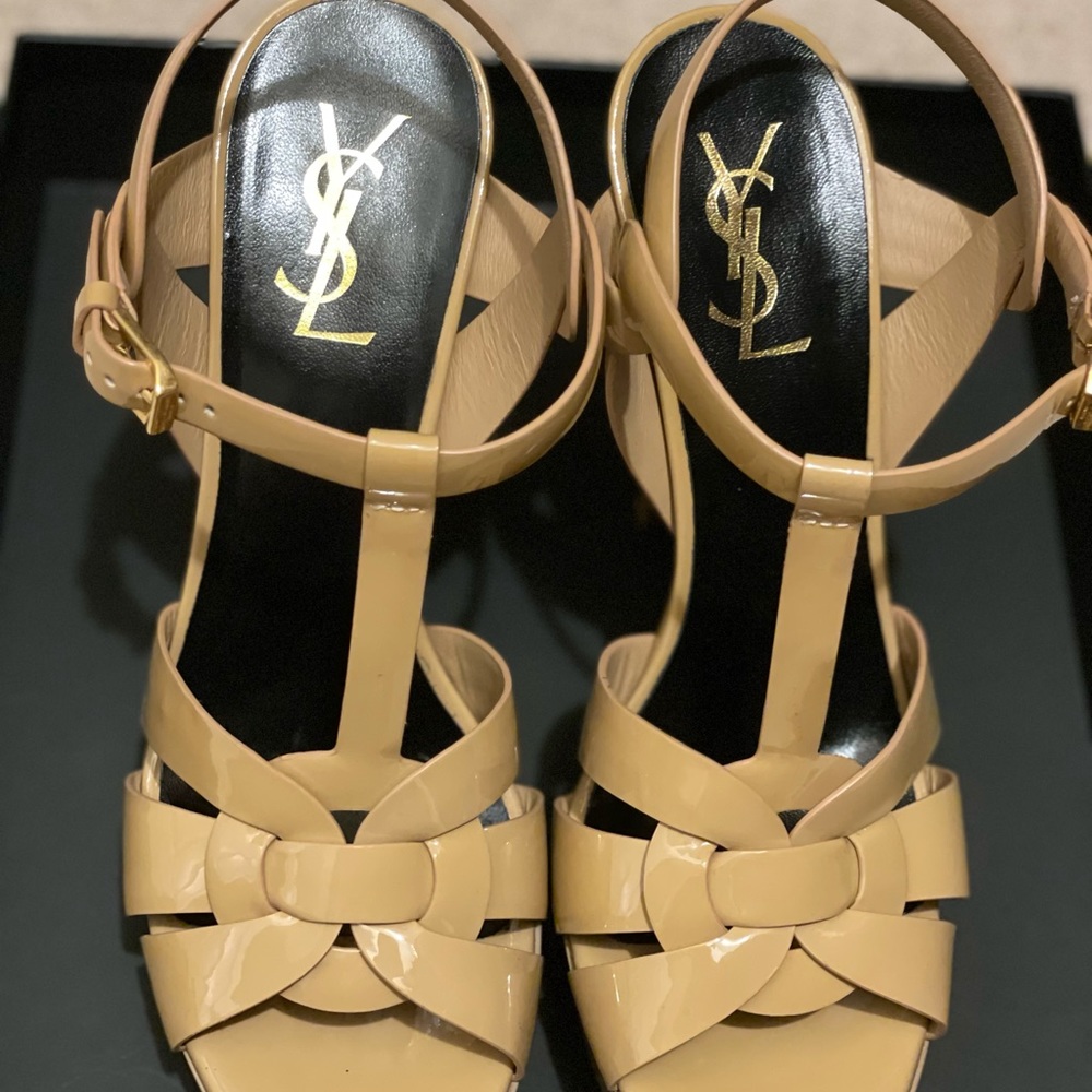 Almost Brand New Saint Lauren signature Sandals size 38.5 - Picture 5 of 11
